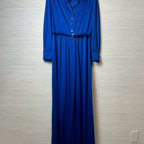FAB Vintage 1970’s Joan Leslie by Kasper Royal Blue Evening Dress. Women’s 14 - Picture 4 of 9
